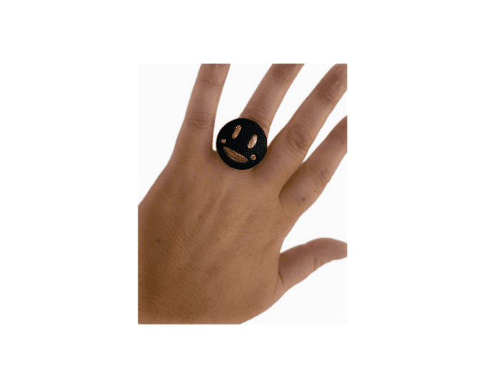 Bague SMILEY Noir / Doré