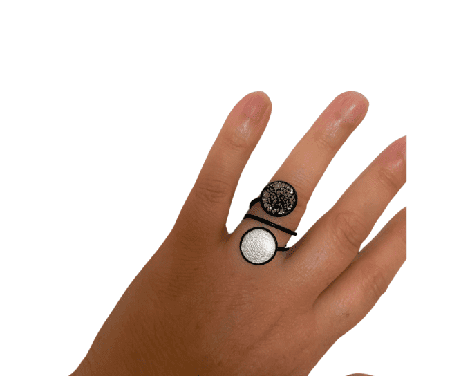 Bague Pop Noir / Argent