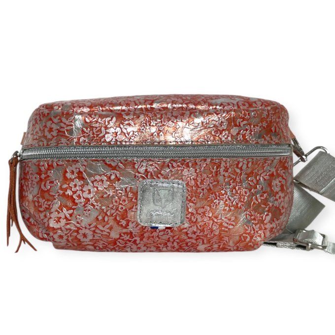 Sac Banana cuir Corail Argenté