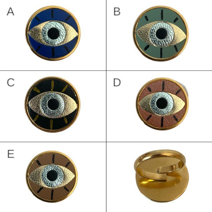 Bague Oeil Doré - Coloris au choix