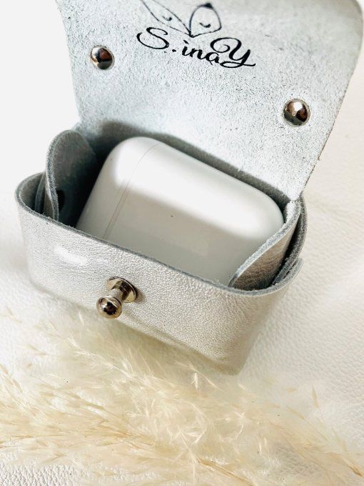 Porte-clés / Etui AirPods - Gris vernis Argenté