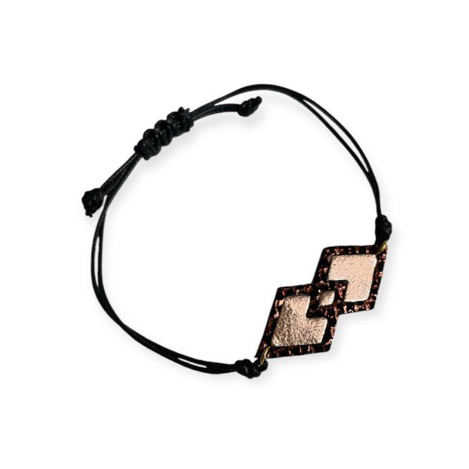 Bracelet Percy Doré rosé Noir cuivré