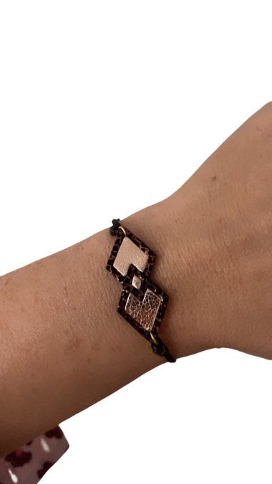 Bracelet Percy Doré rosé Noir cuivré