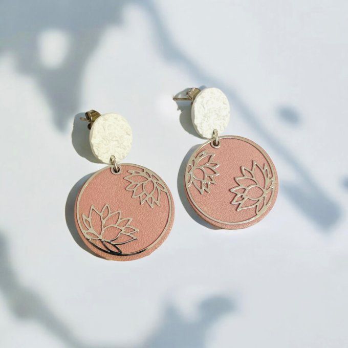 Boucles d'oreilles Lotus Rose