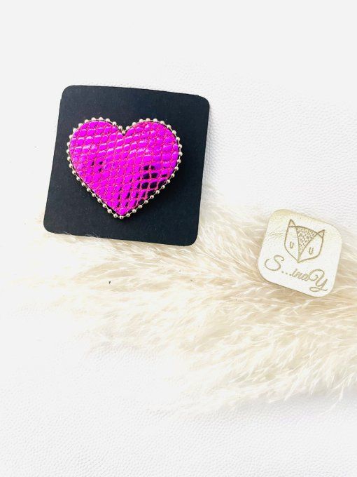 Broche Coeur Fuchsia