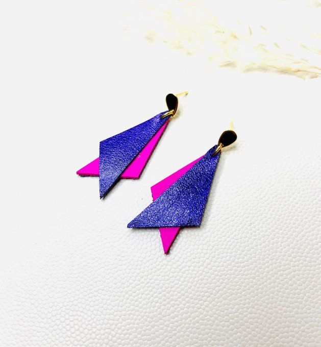 Boucles d'oreilles Shark Violet-Rose