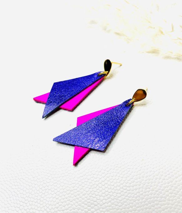 Boucles d'oreilles Shark Violet-Rose