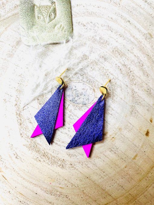 Boucles d'oreilles Shark Violet-Rose