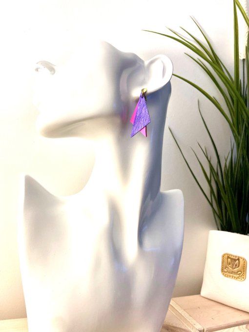 Boucles d'oreilles Shark Violet-Rose