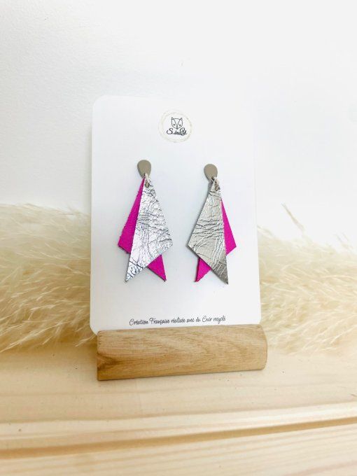 Boucles d'oreilles Shark Rose - Argent