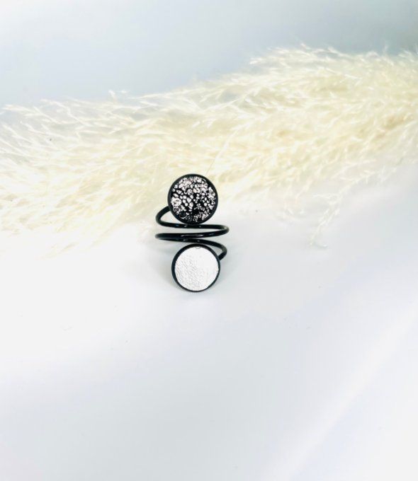 Bague Pop Noir / Argent