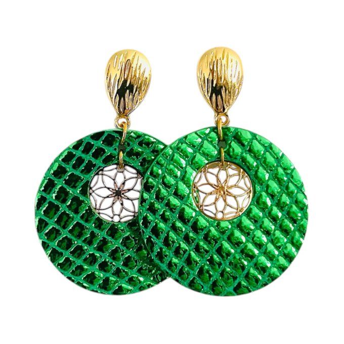 Boucles d'oreilles Rosace Vert