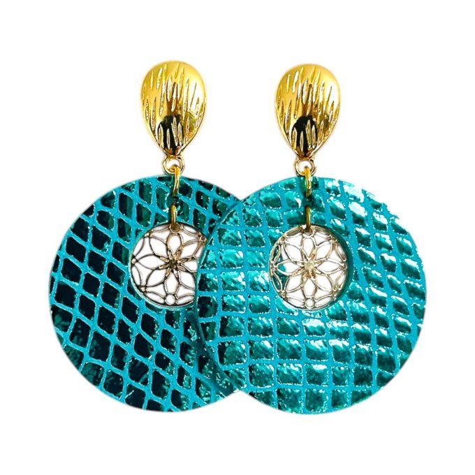 Boucles d'oreilles Rosace Bleu